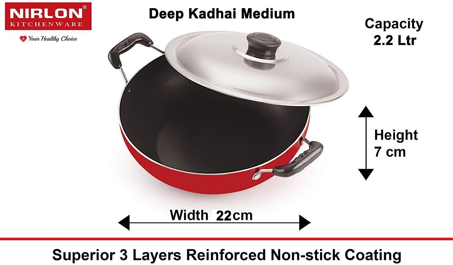 Image of NIRLON FT10 DKD(M) SP(B) CS24 Non-Stick Coated Cookware Set