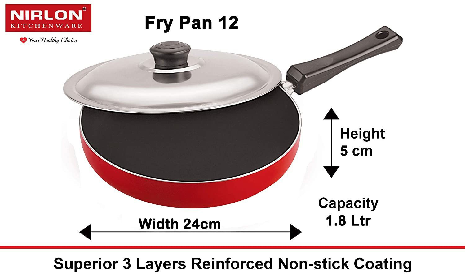 Image of NIRLON FP12 DKD(B) SP(M) CS24 Non-Stick Coated Cookware Set