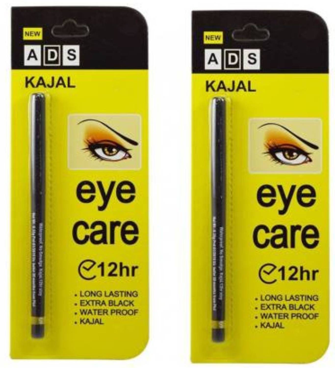 ads Kajal Waterproof Long-Lasting Pack of 2 (black, 0.70 g)