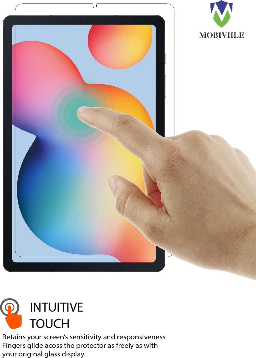 Image of MOBIVIILE Edge To Edge Tempered Glass for Samsung Galaxy Tab S6 Lite 10.4 inch