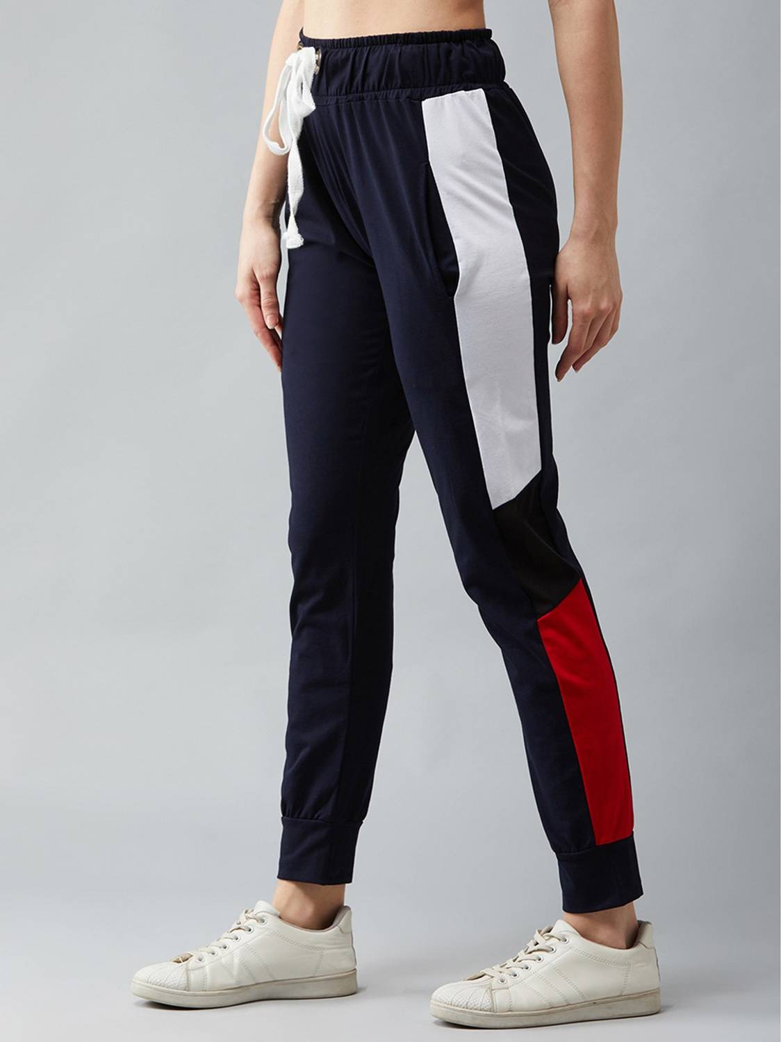 BLINKIN Colorblock Women Dark Blue, Red Track Pants