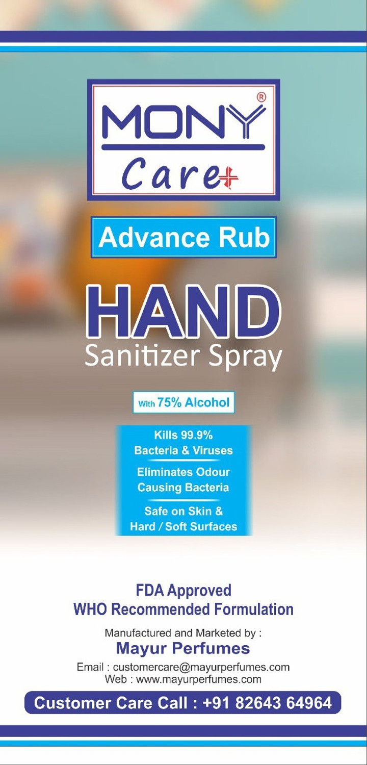 Image of Mony Advance Rub Spray 75 % Alcohol Content Hand Sanitizer Pump Dispenser