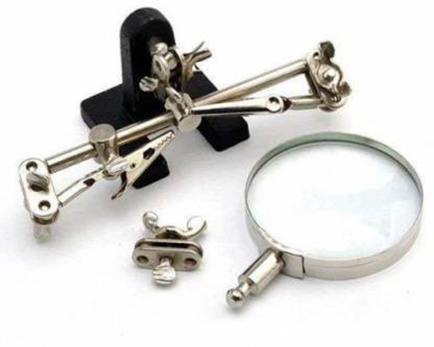 Image of Protos India.Net Third Hand Soldering Iron Stand Helping Magnifying Tool,Magnifying Glass electric iron clamps 2.5x Magnifier