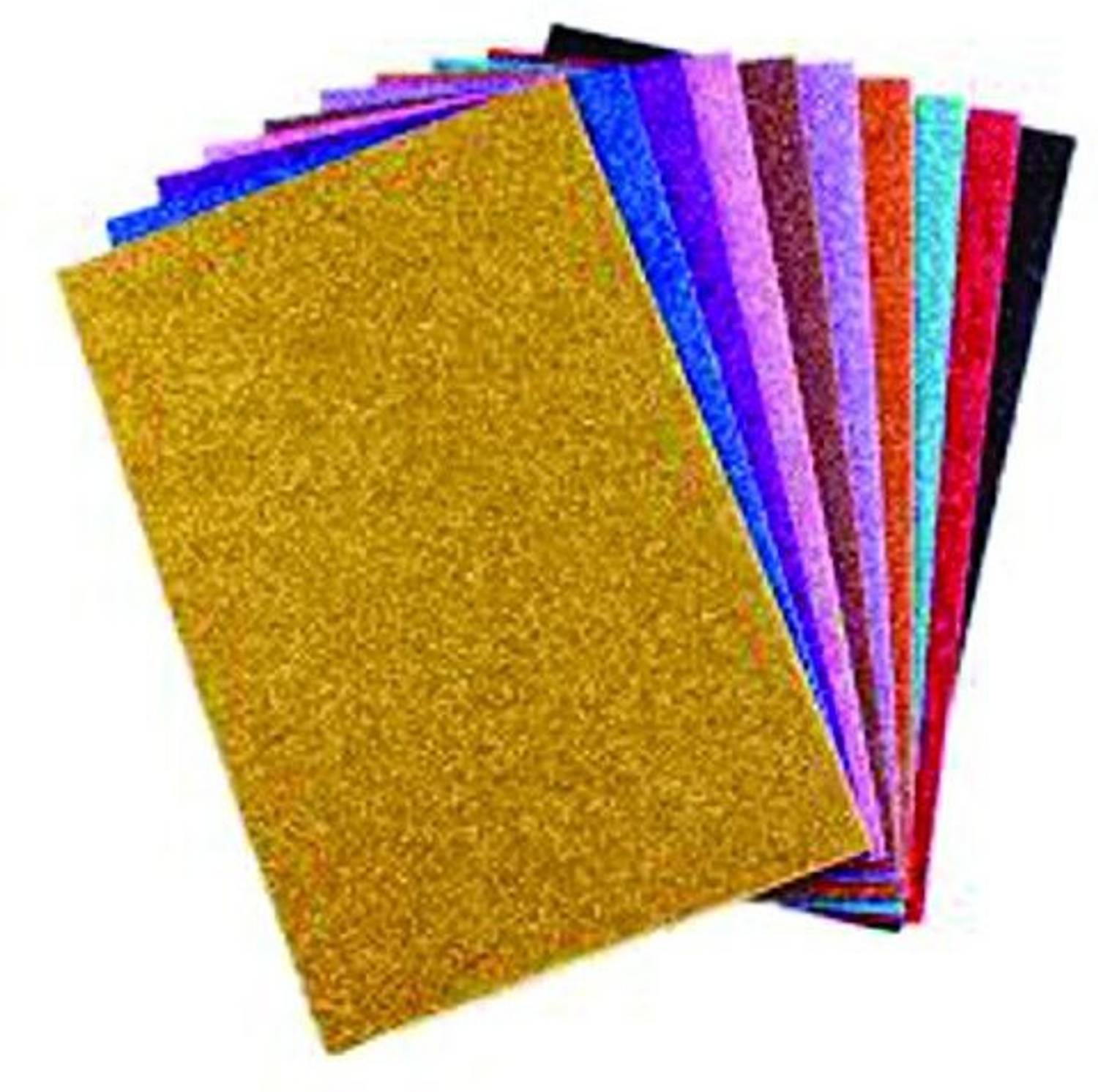 anjanaware A4 Glitter Foam Sheet multicolor Colours (Pack of 10 Sheets)