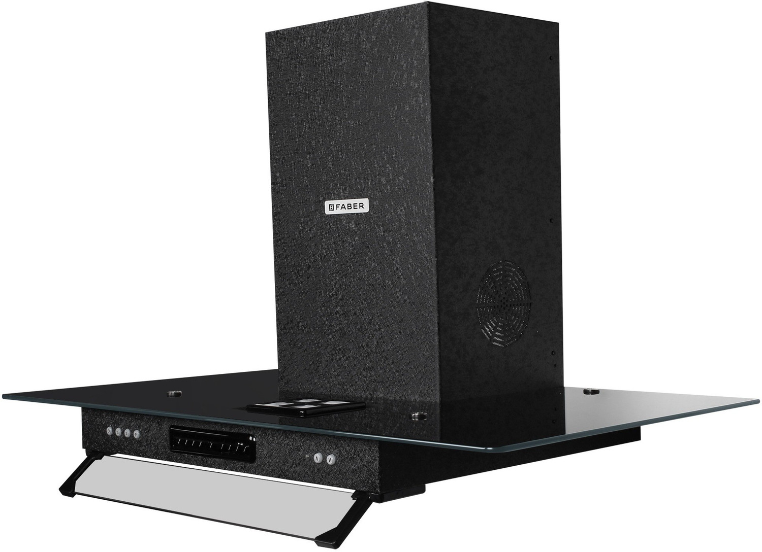 Image of FABER Aerostation Glamour 3D FT AB 90 Wall Mounted Black 1095 CMH Chimney