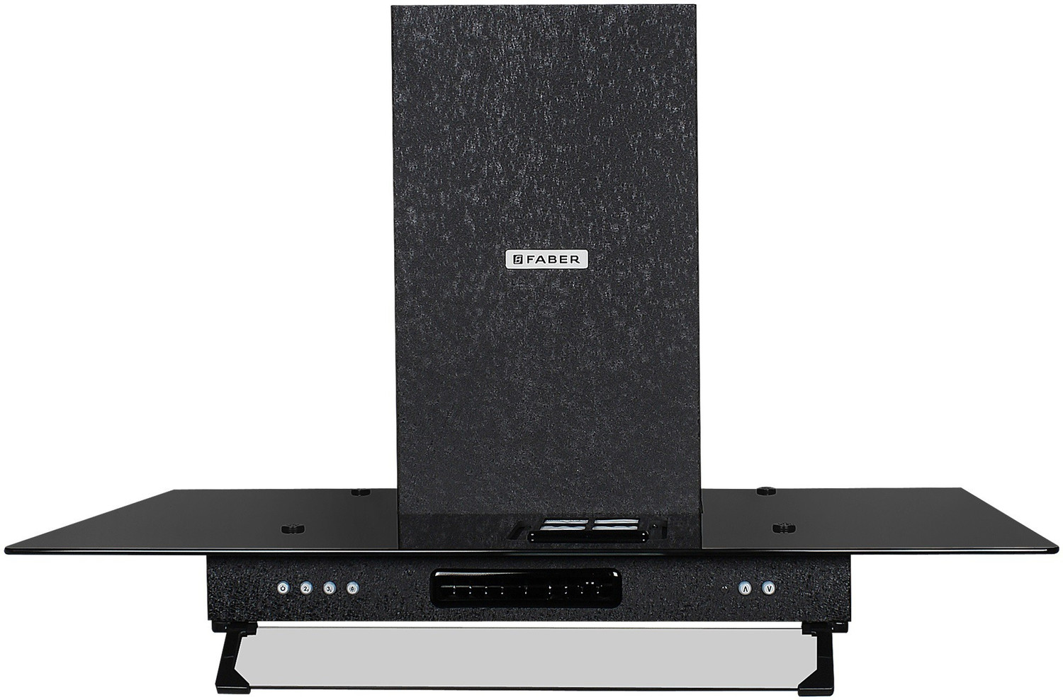 Image of FABER Aerostation Glamour 3D FT AB 90 Wall Mounted Black 1095 CMH Chimney