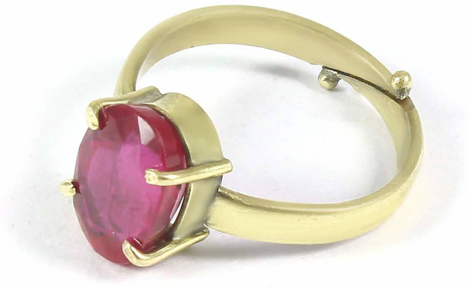 Ametsa 5.25 Ratti Ruby ( Manik Stone ) Adjustable Ring |100% Original Lab Certified Gemstone For Men & Women Alloy Ruby Copper Plated Ring