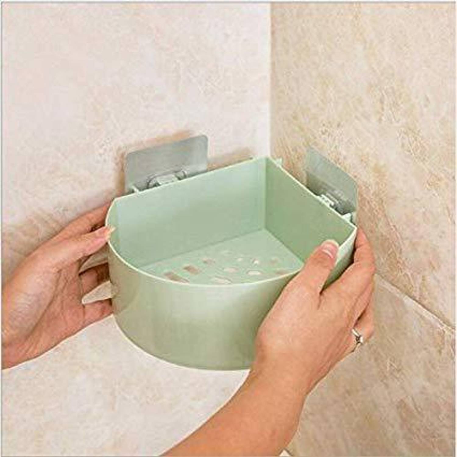Adroit Bathroom Kitchen Storage Organize Shelf Rack Triangle Shower Corner Basket Plastic Wall Shelf