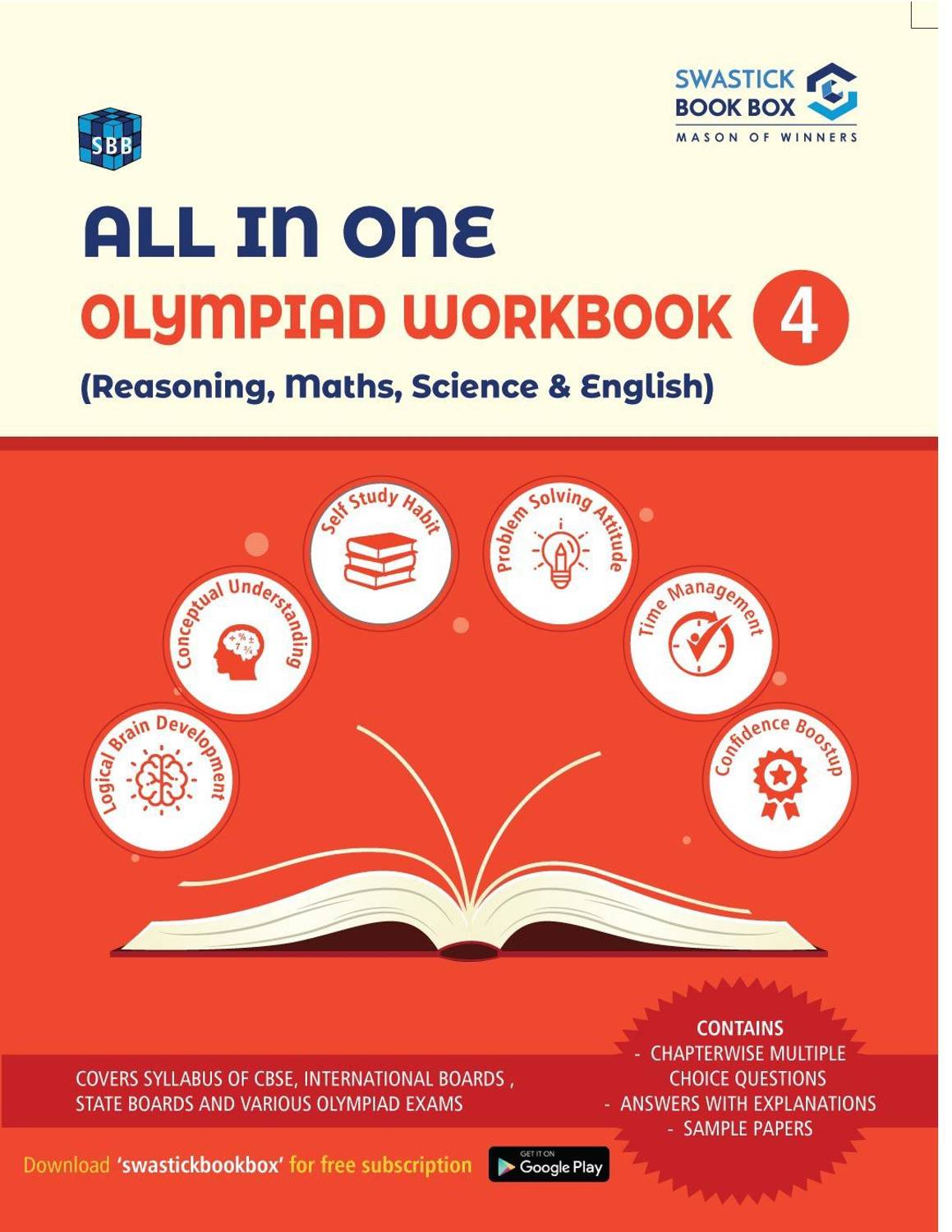 All in One Olympiad Workbook for Reasoning, Maths, Science & English - Class 4