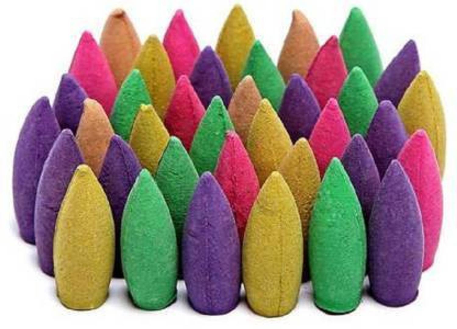 AROHI ENTERPRISES Backflow Plant Essential Oil and Fragrant Matrix Incense Cone Set ( 70 units) ROSE, JASMINE, LAVENDER