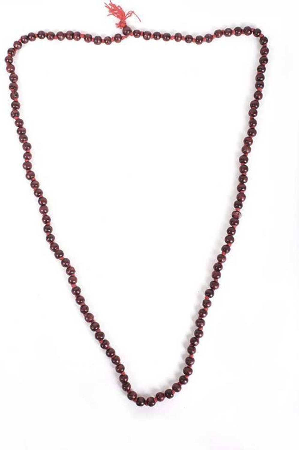 Buyer World Red Sandalwood Mala Lal Spiritual Energized Chandan Wood Nacklace with 108 Beads (Red) Wood Chain