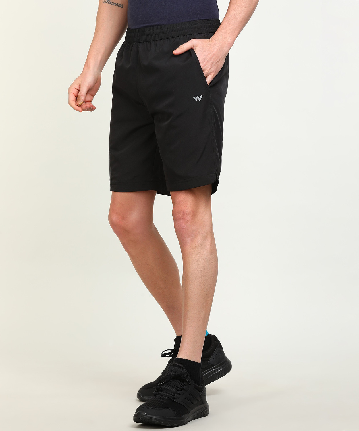 Image of Wildcraft Color Block Men Black Sports Shorts