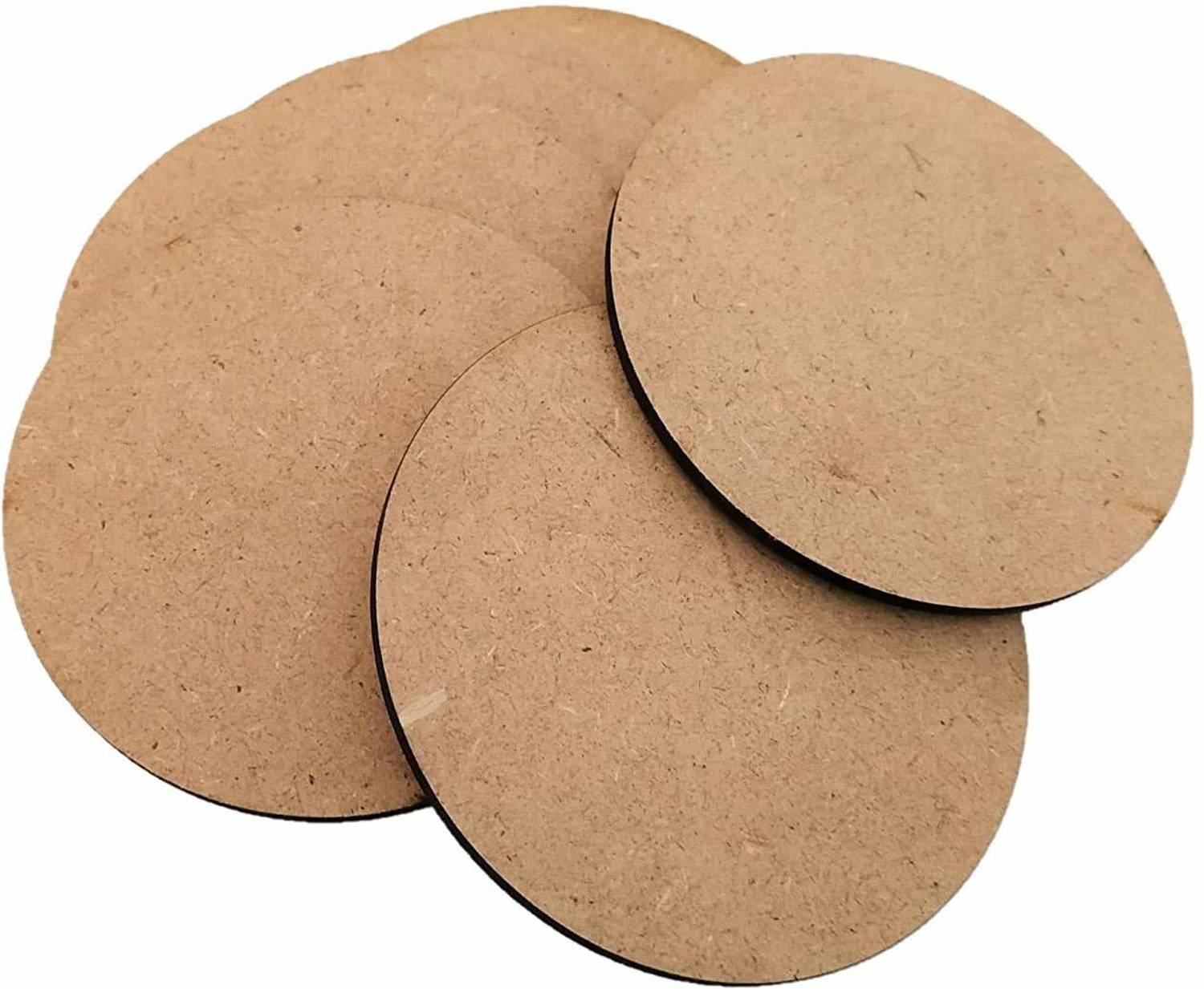 AmericanElm 2.3 mm Round Circle MDF Board sheet (12 x 12 Inch) 6 Pcs Hardboard Sheets for Art and Crafts Pine Wood Veneer