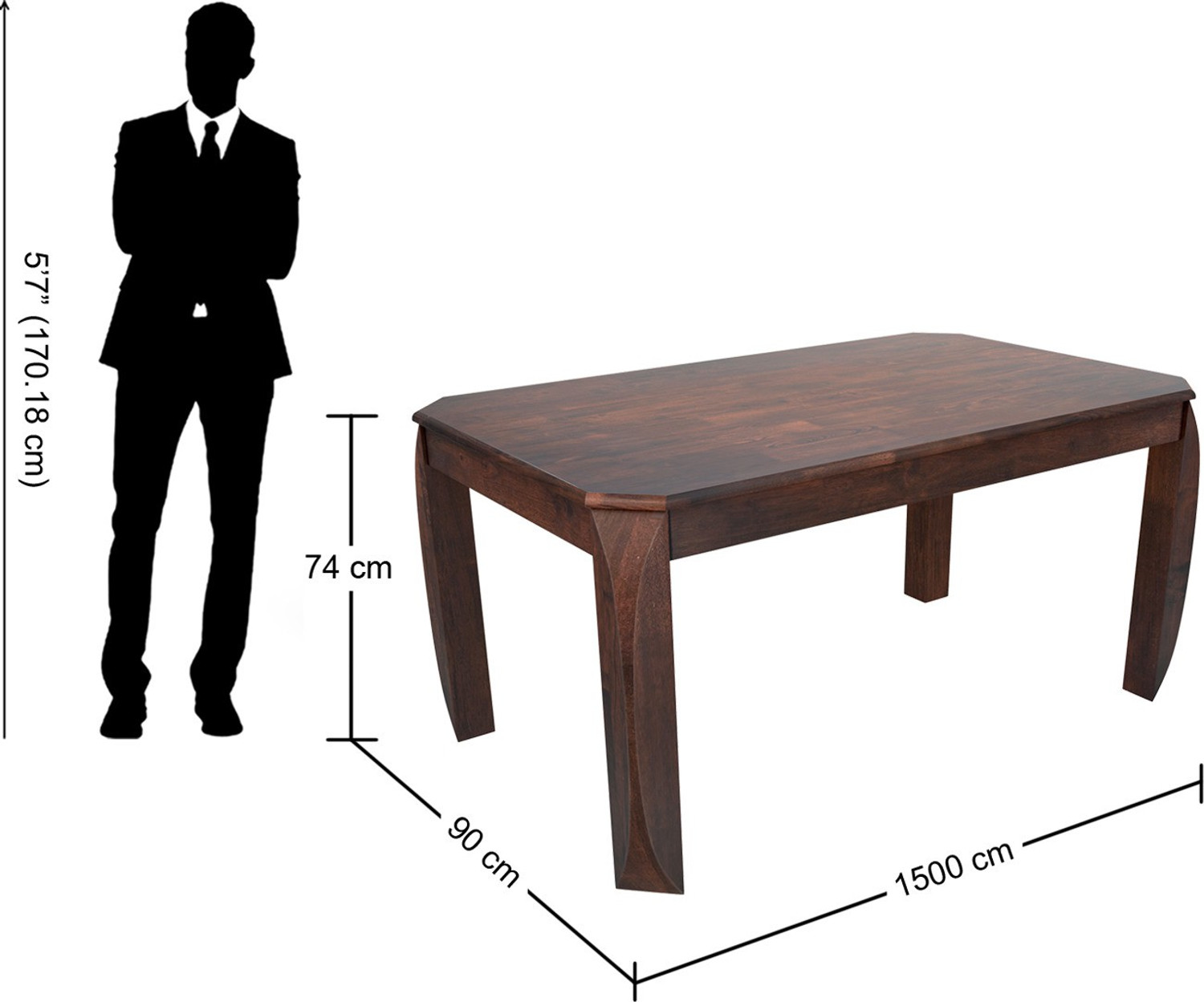 Image of Interio by Godrej Premio Solid Wood 6 Seater Dining Table
