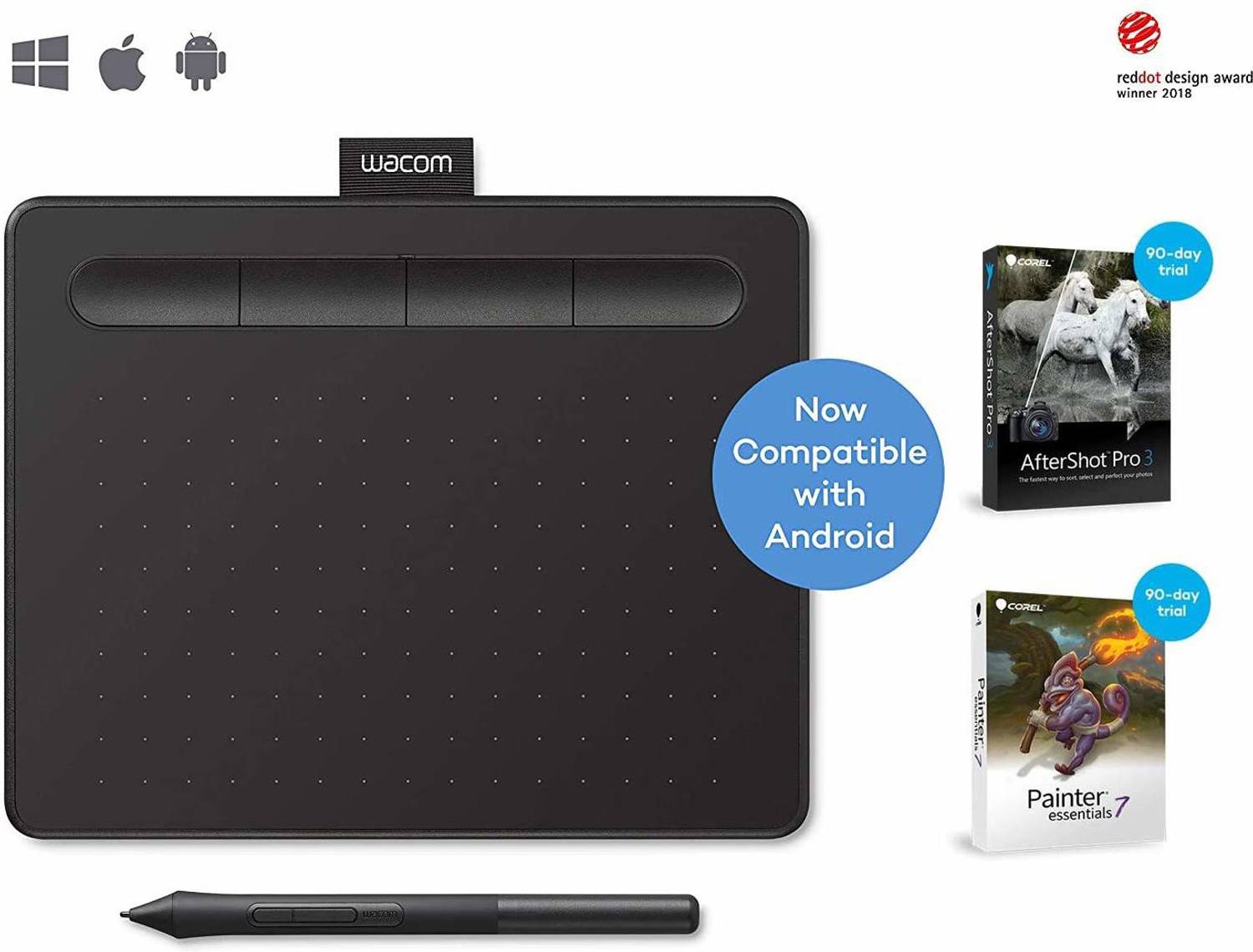 WACOM CTL-4100/K0-CX Intuos Small 3.7 x 0.35 inch Graphics Tablet