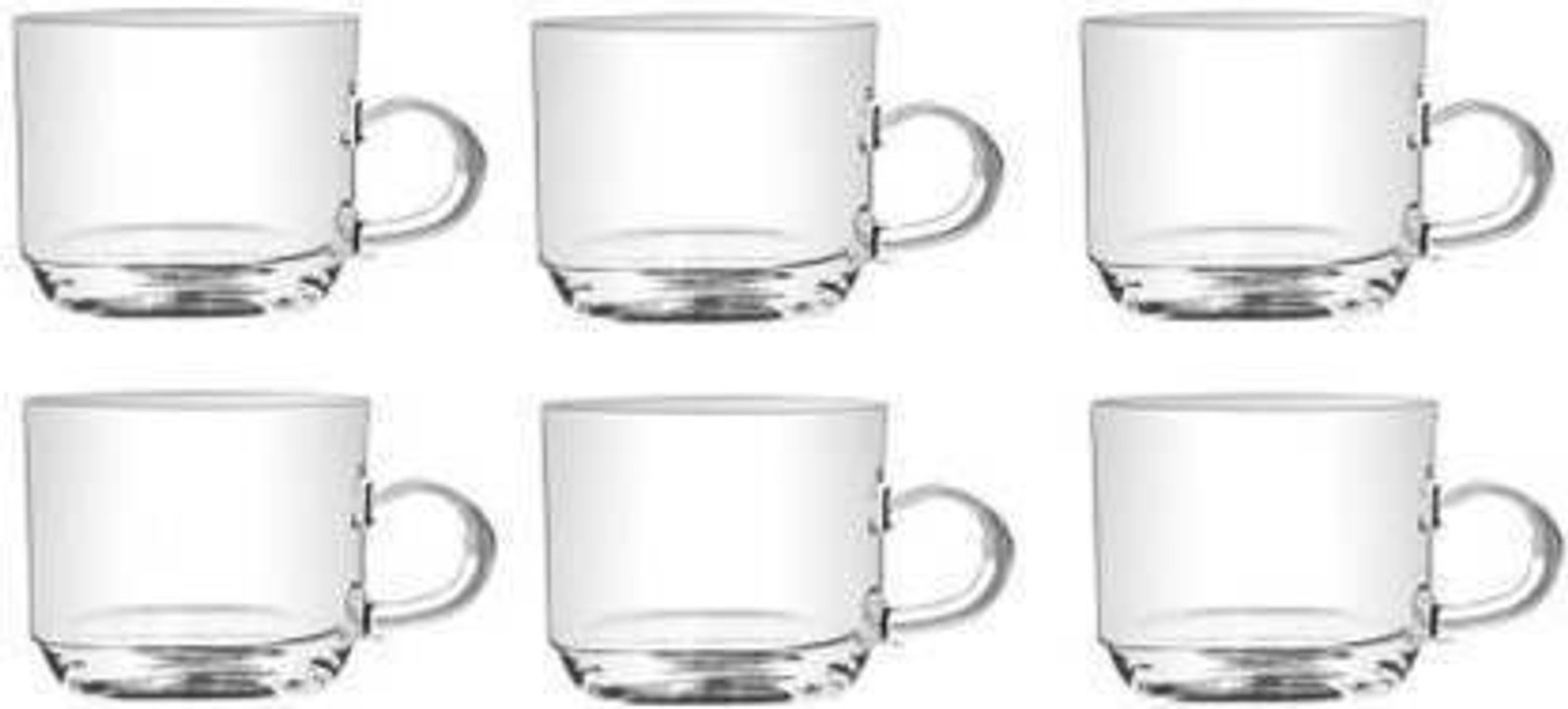 Image of Seaca Pack of 6 Glass ROUND SHAPE TEA CUP