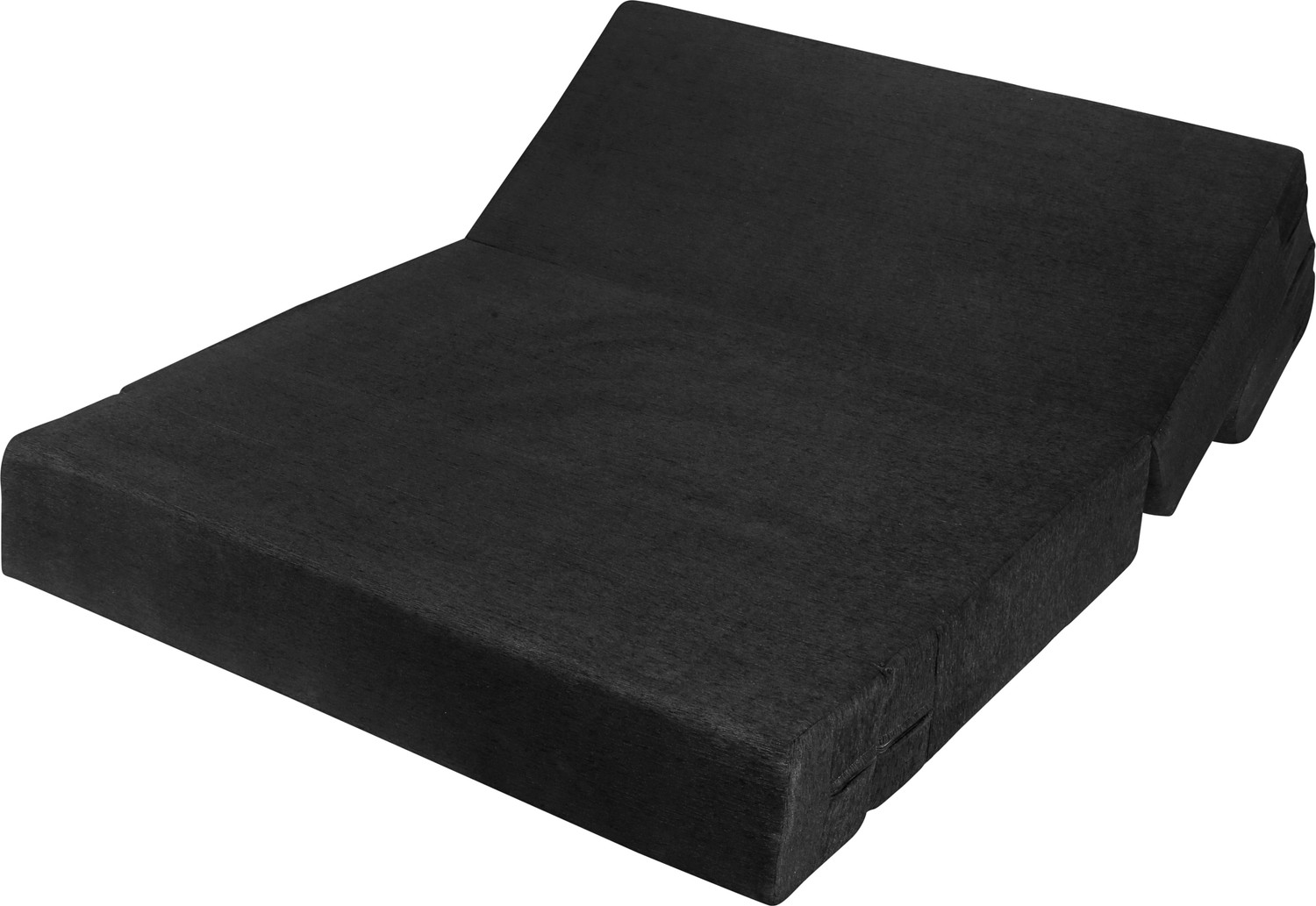 Image of Solis Primus-comfort for all 4X6 size for 2 Person- Moshi Fabric Washable Cover Black 2 Seater Double Foam Fold Out Sofa Cum Bed (Finish Color - Black Delivery Condition - Pre-assembled)