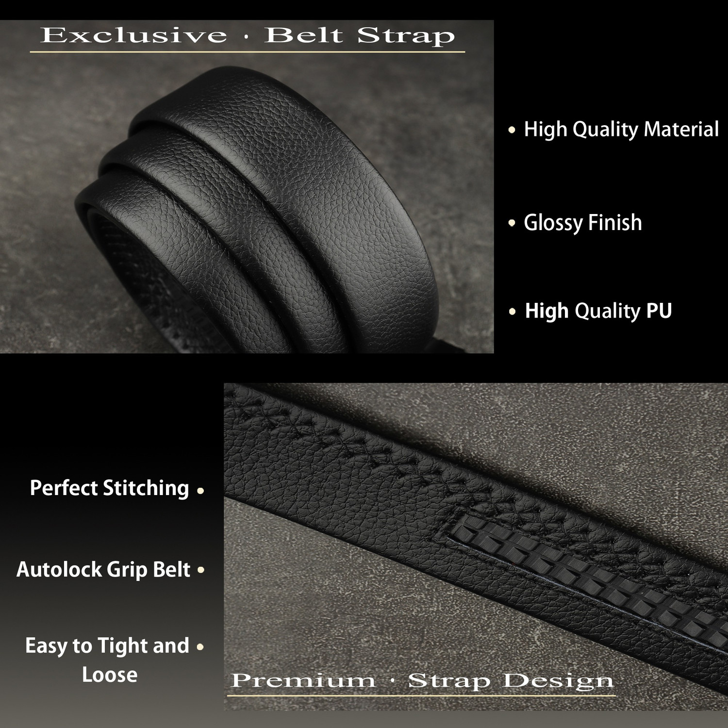 Image of PROVOGUE Men Formal, Casual, Party, Evening Black Artificial Leather, Texas Leatherite Belt