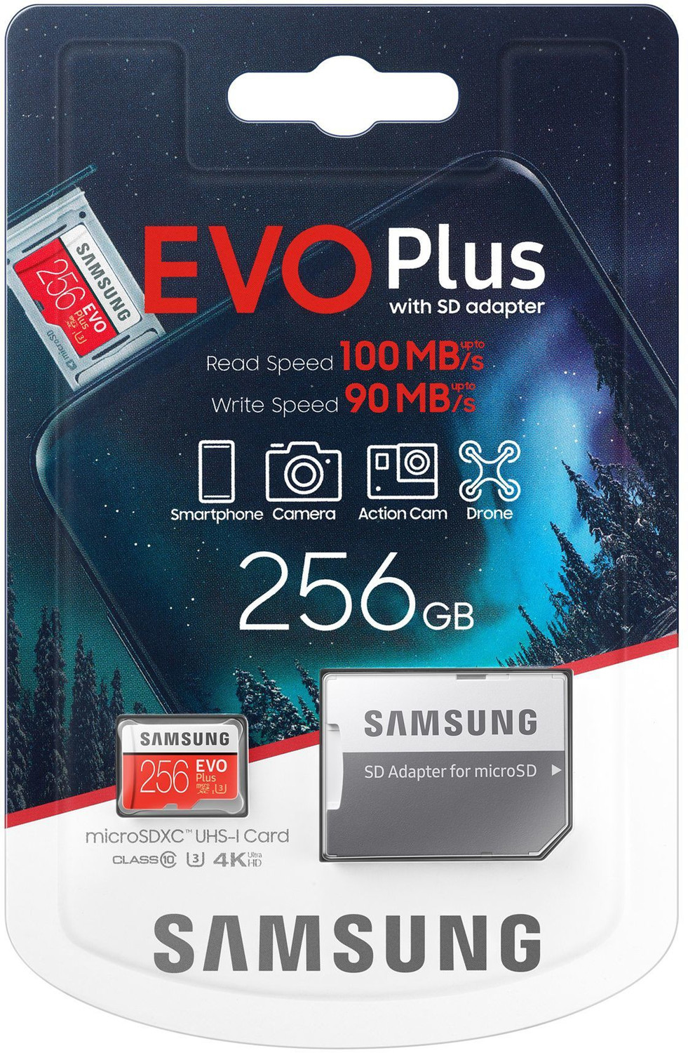 Image of SAMSUNG MB-MC256HA /IN EVO Plus 256 GB SD Card Class 10 90 Mbps Memory Card Compatible with Camera, Mobile