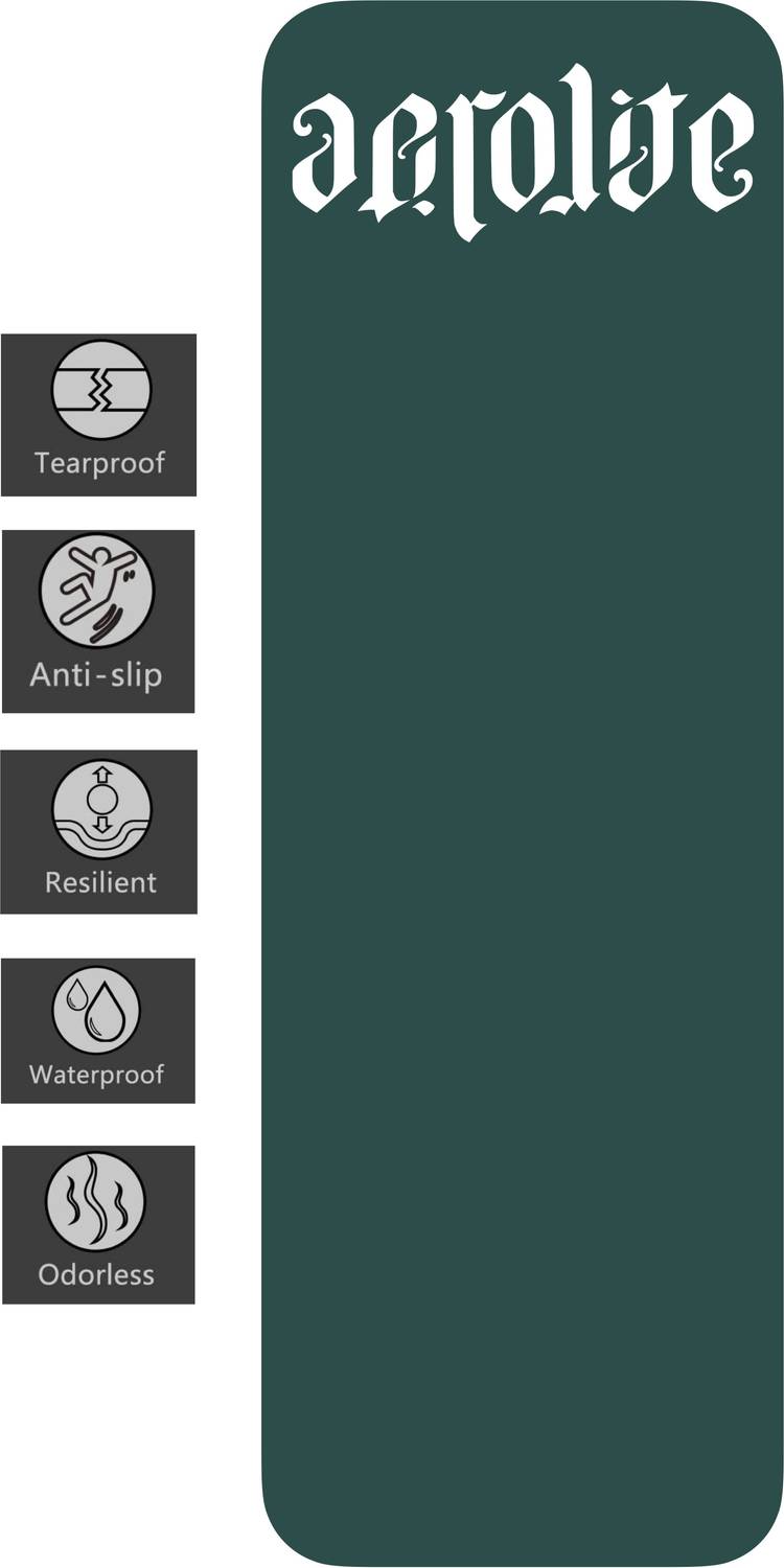 Aerolite TPE Super GRIPPY 24X72 Green 6.5 mm Yoga Mat