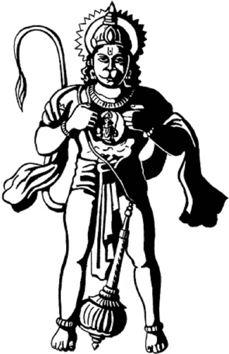 amazinghubsolution 59 cm A-HANUMAN BHAGWAN Self Adhesive Sticker