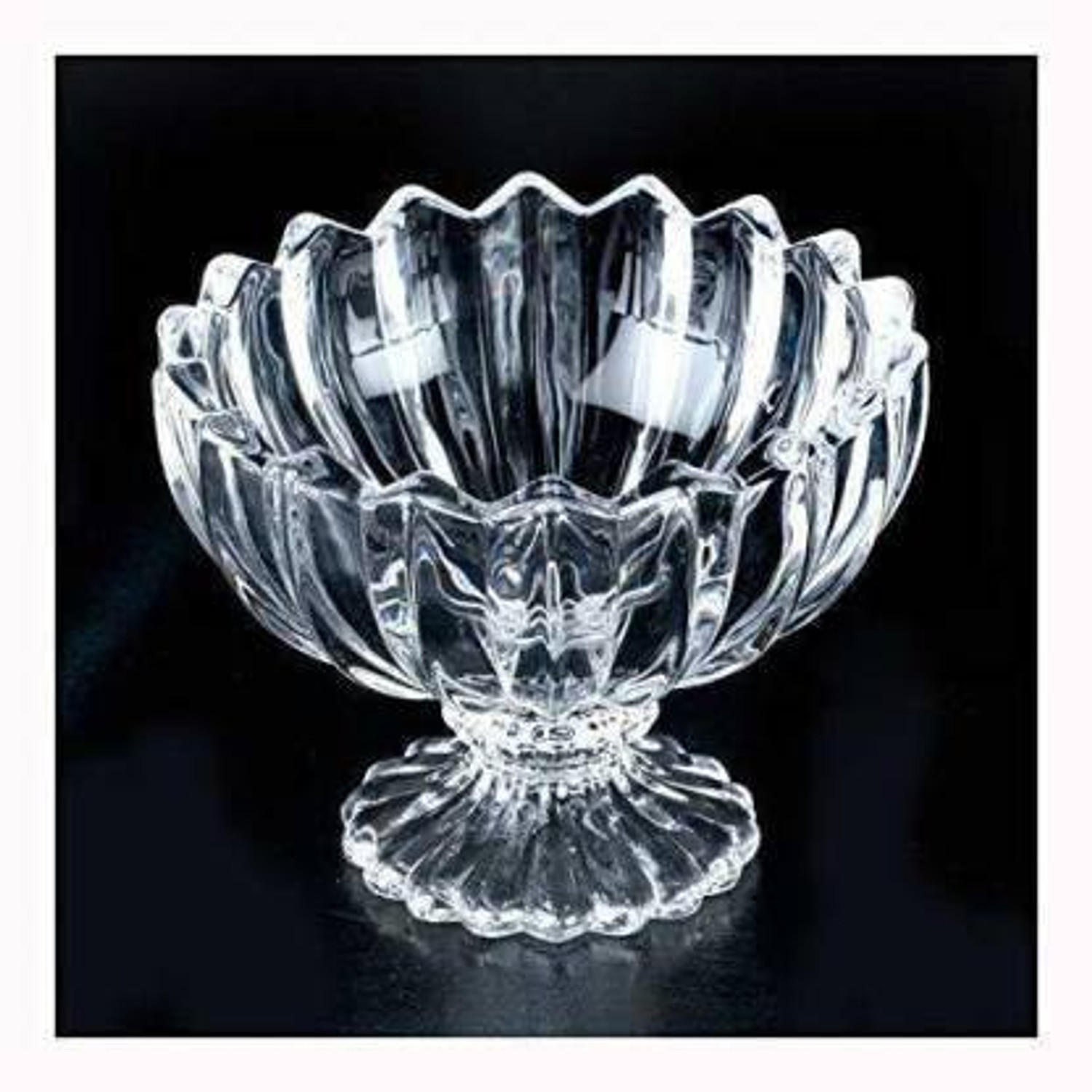 Image of Global Mart Glass Mixing Bowl Ice Cream Bowl Set, 120ml Dessert Bowl, Clear Glass Dessert Bowl (Clear, Pack of 6)
