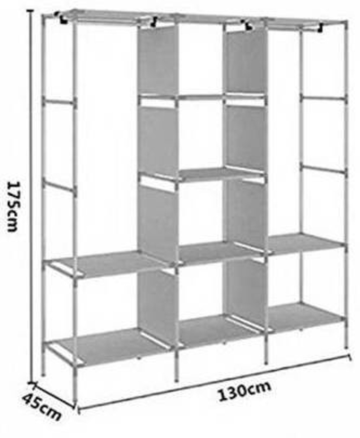 Image of MEZIRE PP Collapsible Wardrobe (Finish Color - brown, DIY(Do-It-Yourself))