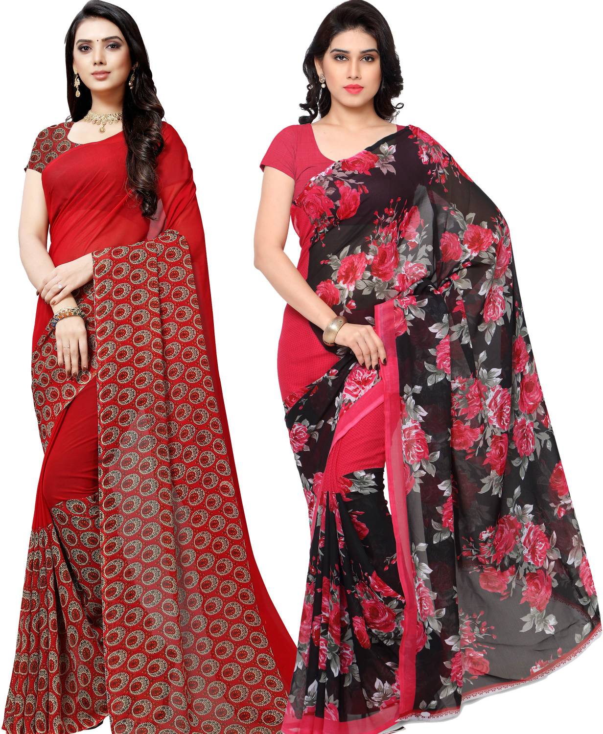 ANAND Printed, Floral Print Daily Wear Georgette Saree