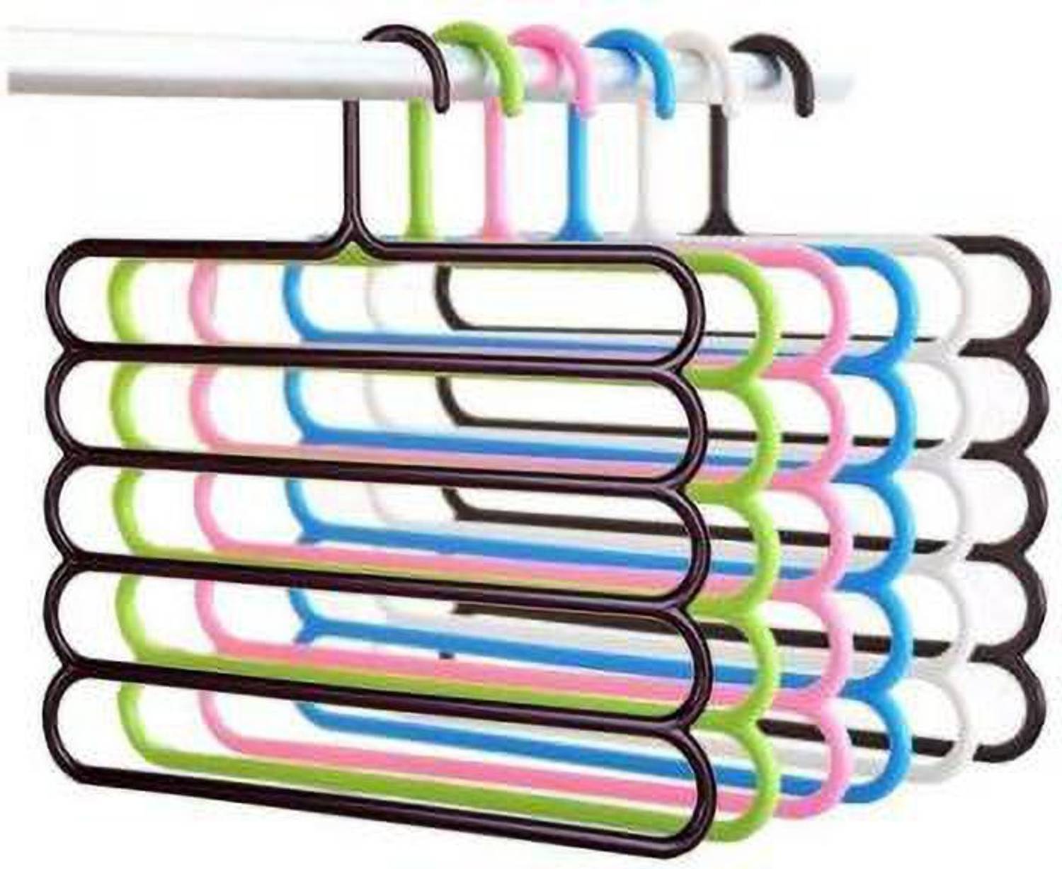 BESTHK Plastic Pack of 12 Cloth Hangers Closet Organizer Scarf Organizer