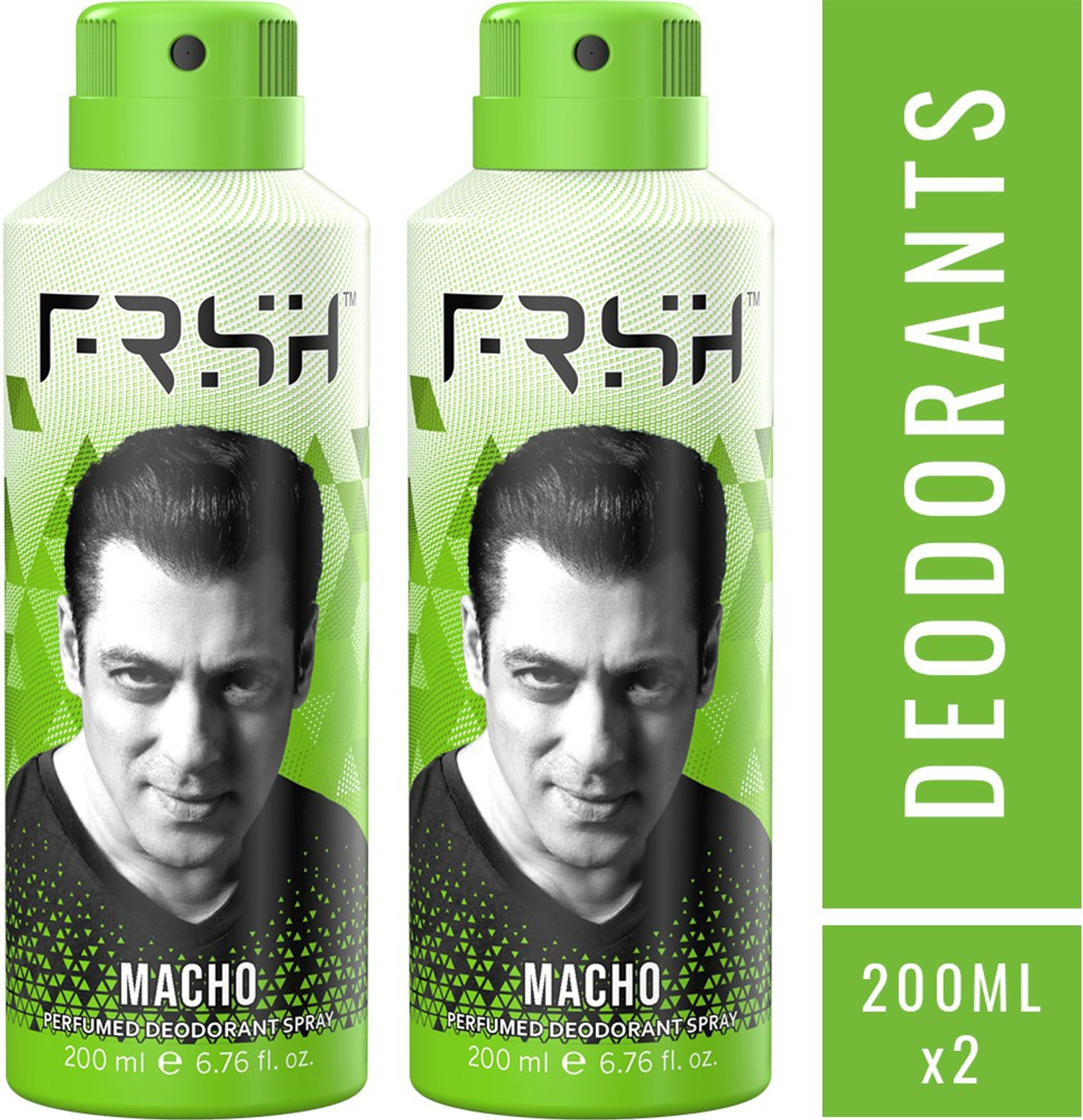 Image of Frsh By Salman Khan Perfumed Dedorant Body Spray-MACHO-Pack of 2 Perfume Body Spray - For Men