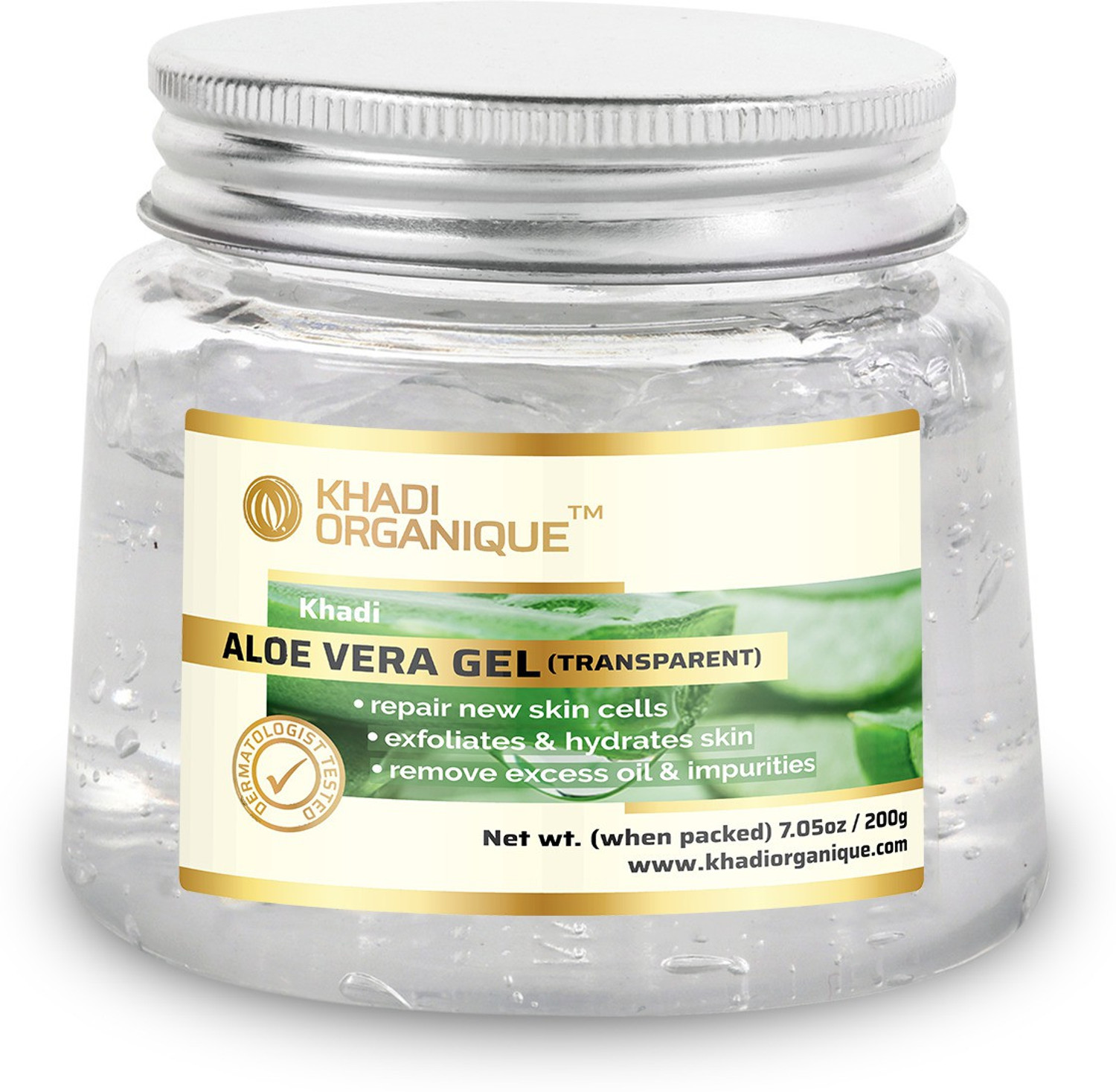 Image of khadi ORGANIQUE 100 % Pure Aloe Vera Gel (TRANSPARENT)