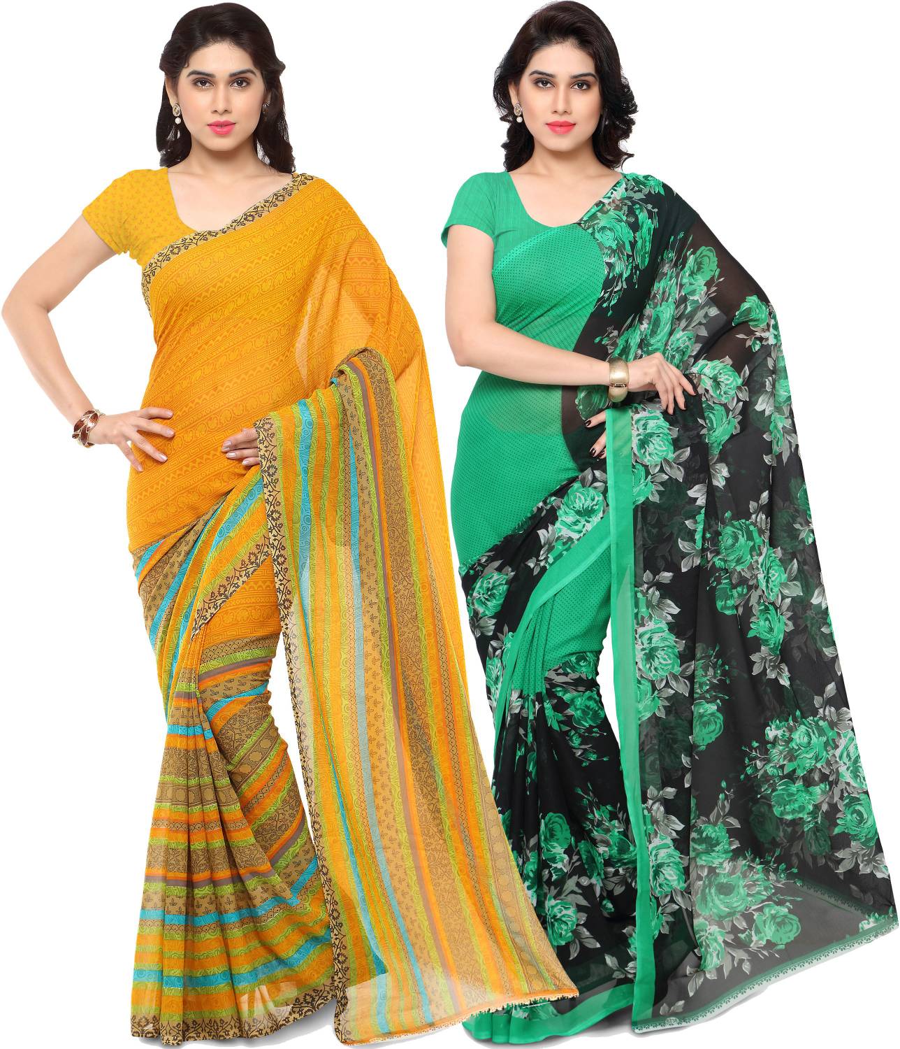 ANAND Printed Daily Wear Georgette Saree