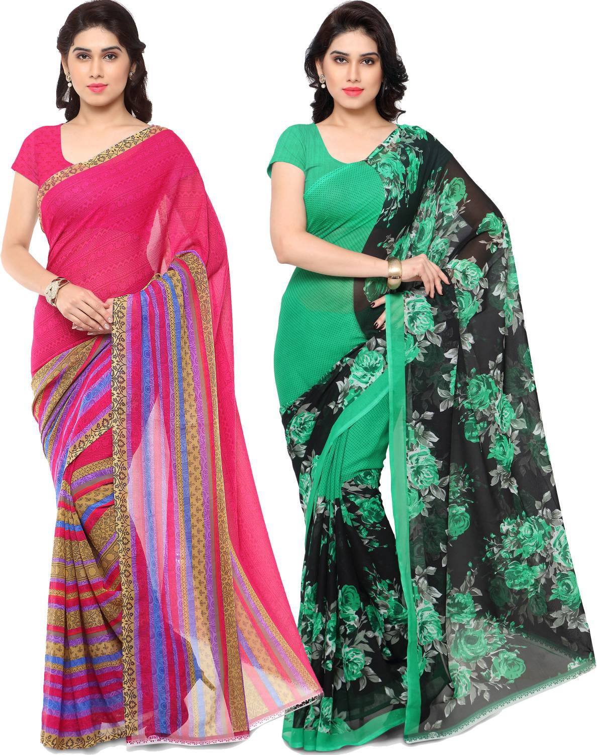 ANAND Printed Daily Wear Georgette Saree