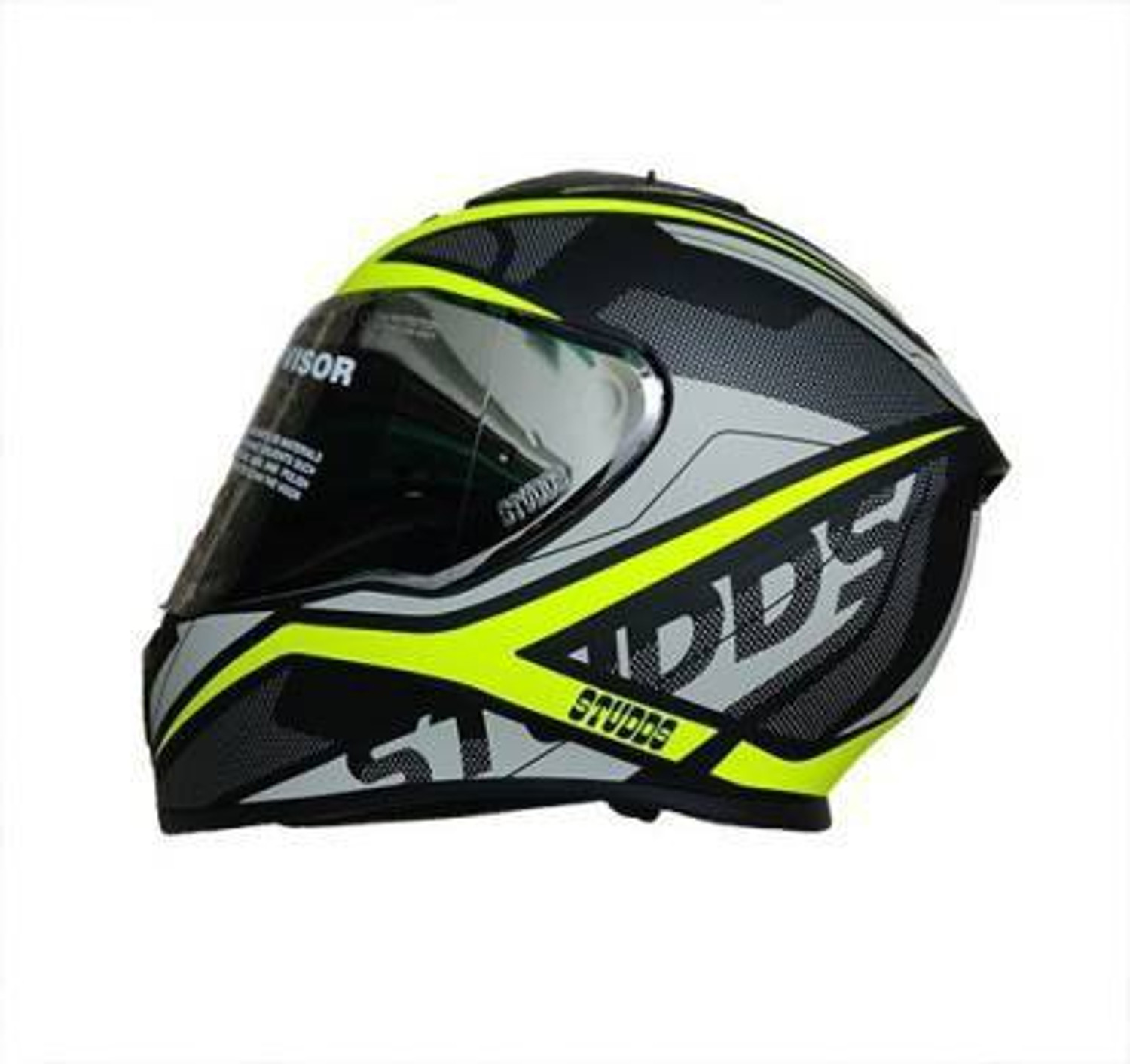 Image of STUDDS THUNDER D4 MATT BLACK N5 YELLOW HELMET Motorbike Helmet
