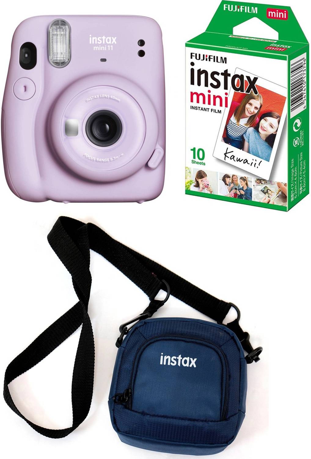 FUJIFILM Instax Mini 11 Purple with Pouch and 10 Shot film Instant