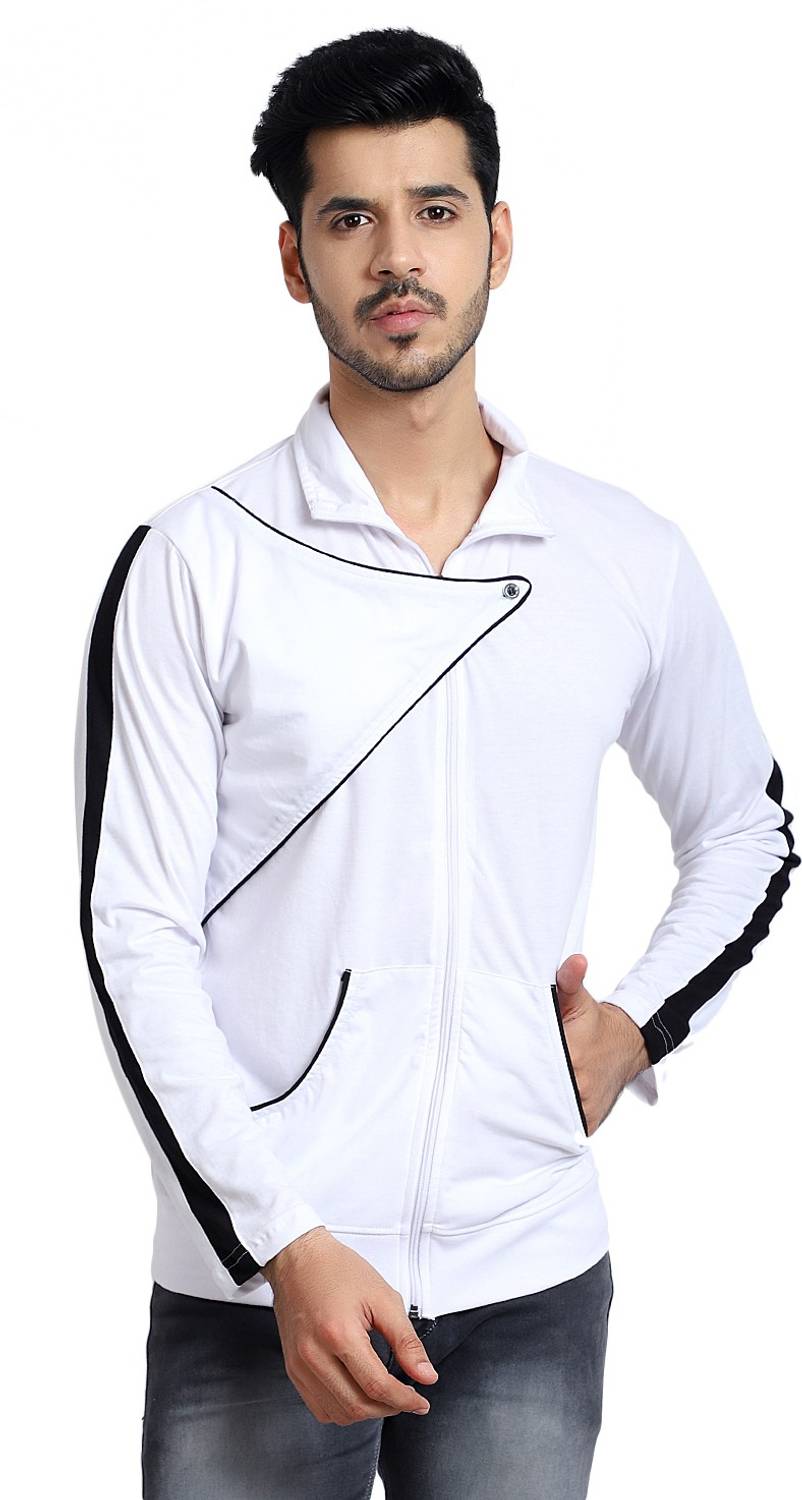 Black Collection Men Self Design Polo Neck Cotton Blend White T-S