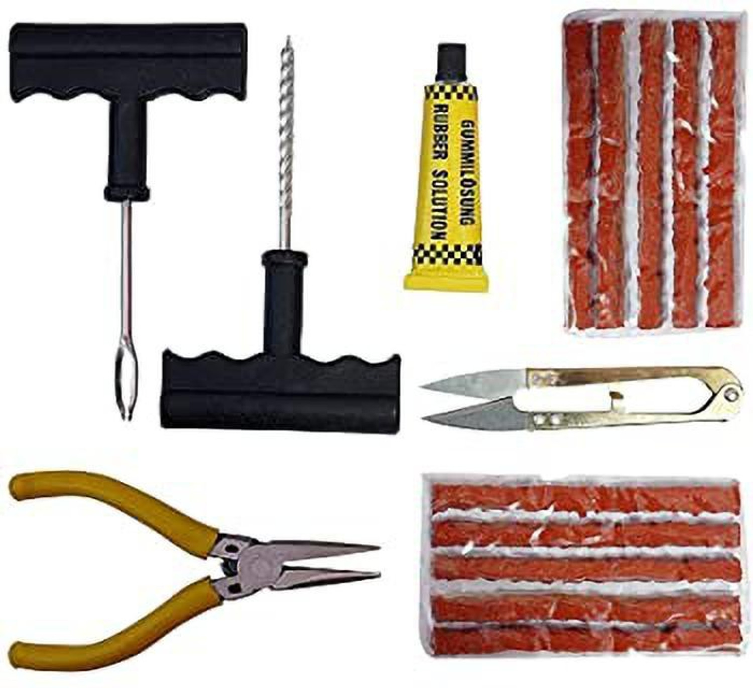 Image of TIREWELL TW-5030 Universal Tubeless Tyre Puncture Repair Kit with Box Emergency Tool Tubeless Tyre Puncture Repair Kit
