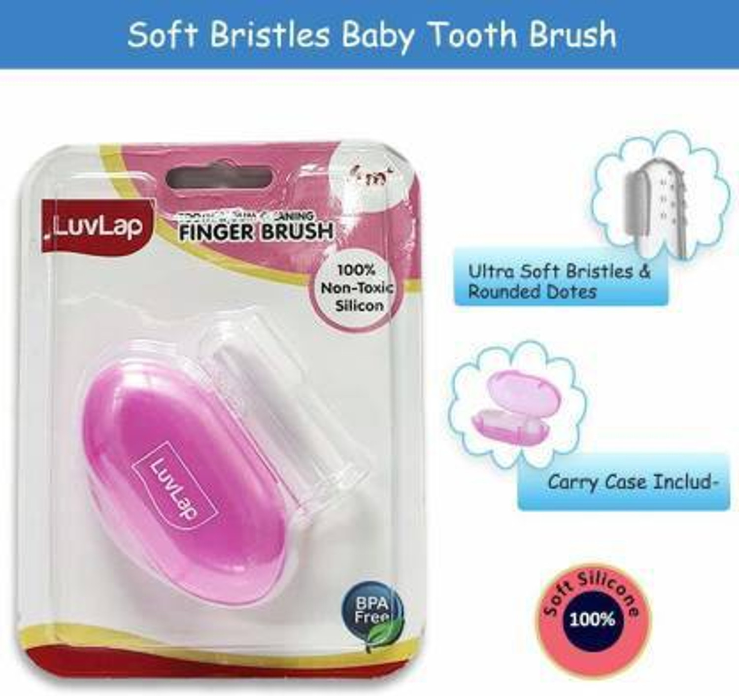 Image of LuvLap Finger Toothbrush With Case Extra Soft Toothbrush