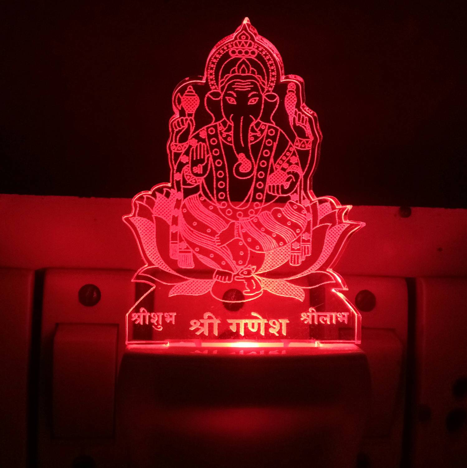 UKANI 3D Illusion LED Light Night Lights for 7 Colors Led Changing Lighting Bedroom Decoration Decorative Lighting Gifts for Boys Girls Kids Baby Friends SHREE GANESHJI (GANPATIJI) Night Lamp