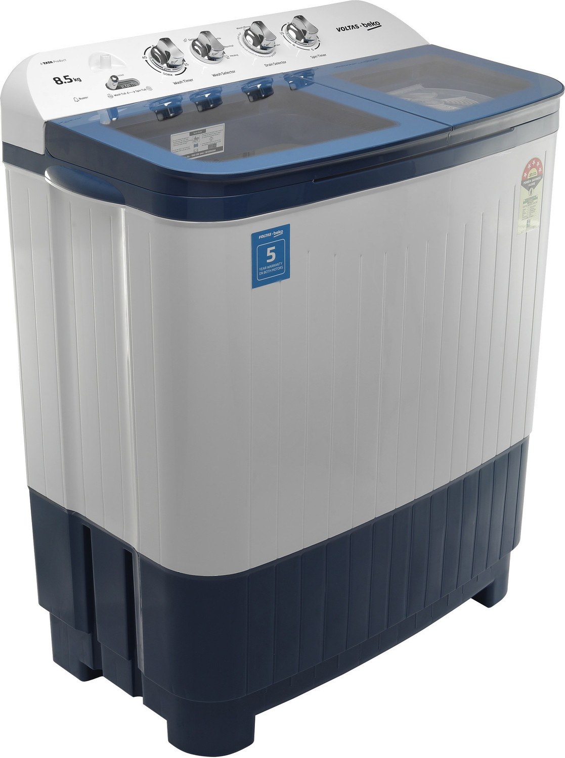 Image of Voltas Beko by A Tata Product 8.5 kg Semi Automatic Top Load Washing Machine Blue