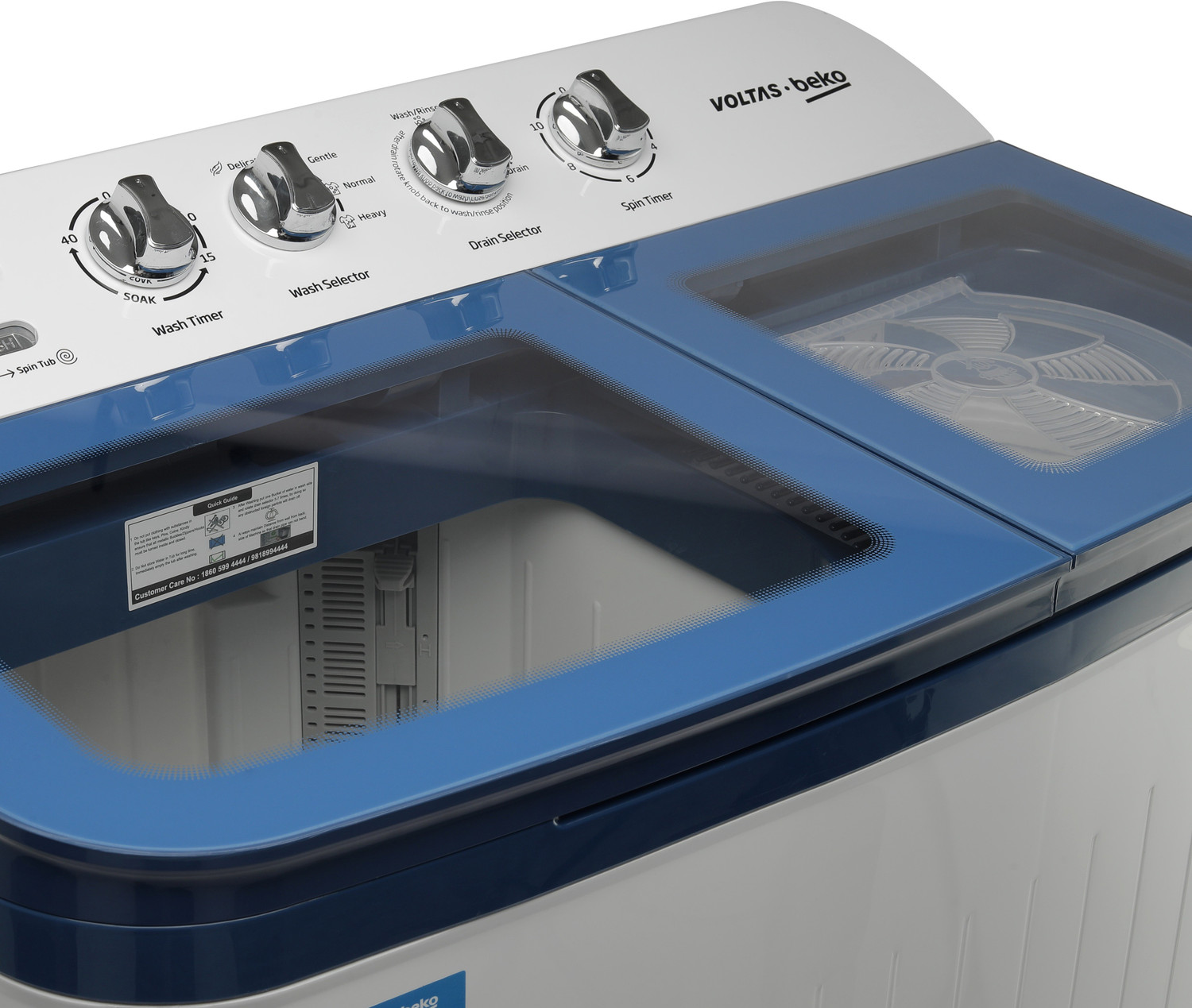 Image of Voltas Beko by A Tata Product 8.5 kg Semi Automatic Top Load Washing Machine Blue