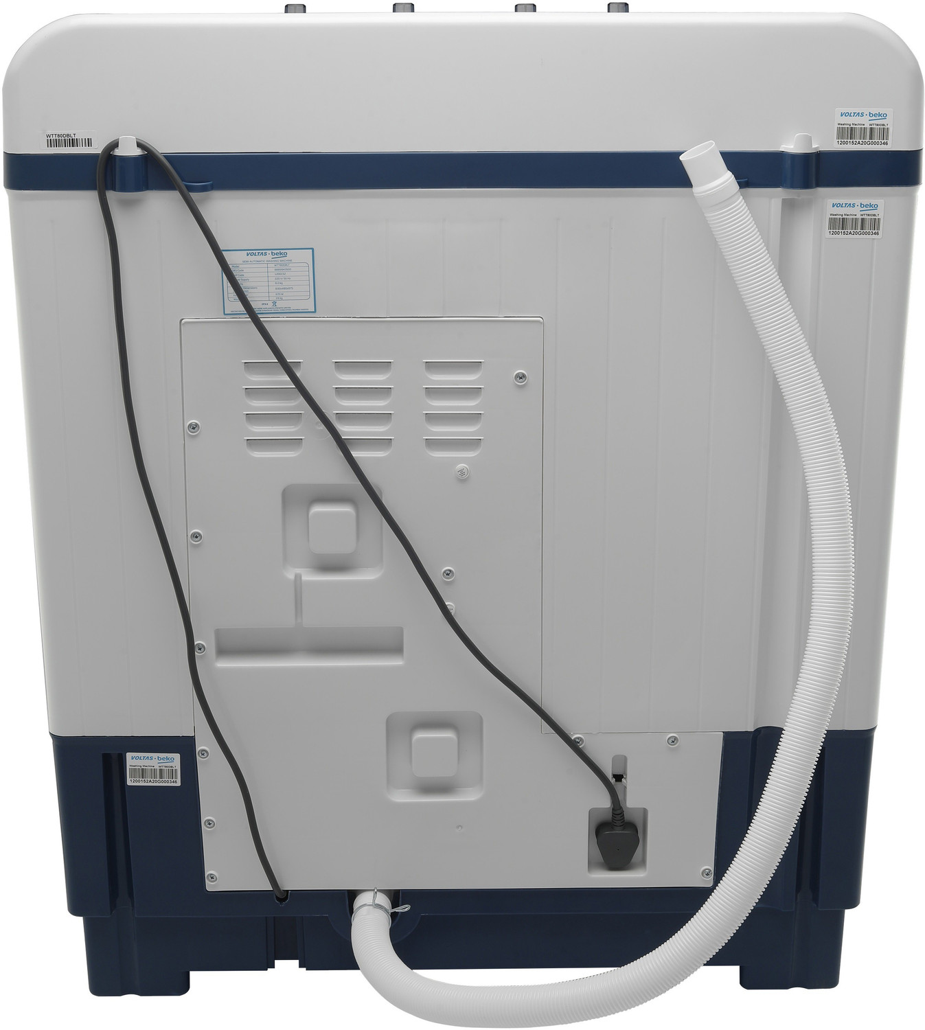 Image of Voltas Beko by A Tata Product 8 kg Semi Automatic Top Load Washing Machine White, Blue