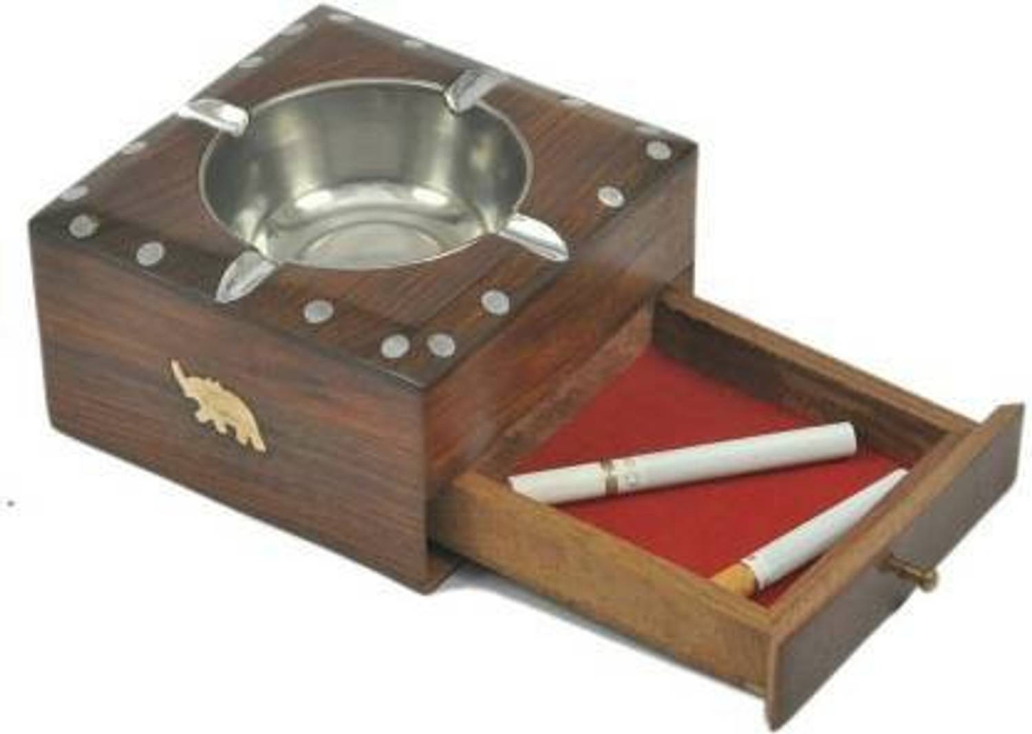 Antique Villa World Handmade Handcrafted Elegant Design Made of sheesham wood Premium12 Brown Wood Ashtray