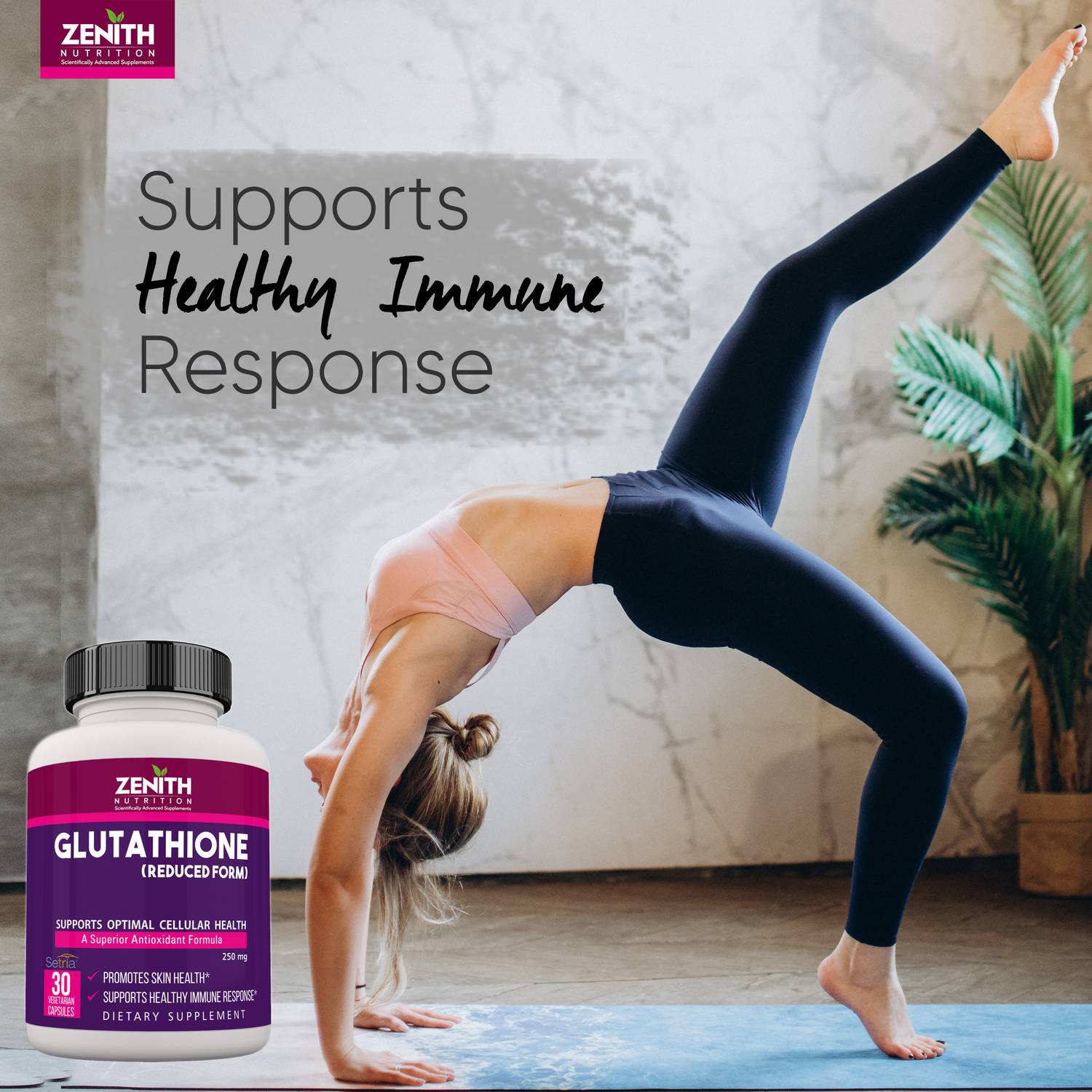 Zenith Nutrition Nutrition Glutathione 250mg 30 Nos Lab tested Price in  India