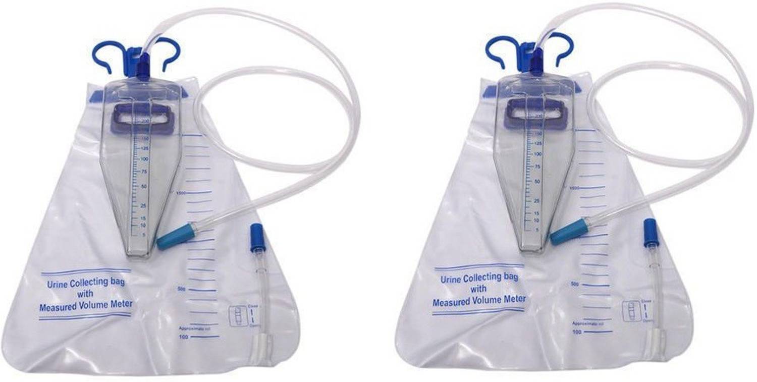 Agarwals Urometer Urine Collecting Bag (2000ML) with Measured Volume Meter (250ML) Urine Bag