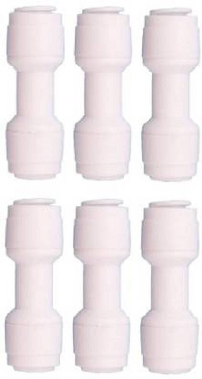AQUALIQUID RO Elbows Connectors Pipe Jointer Straight I Type 1/4 inch QC x 1/4 inch QC for RO Water Purifier Spare Part for Solid Filter Cartridge (0.5, Pack of 6) Hose Connector