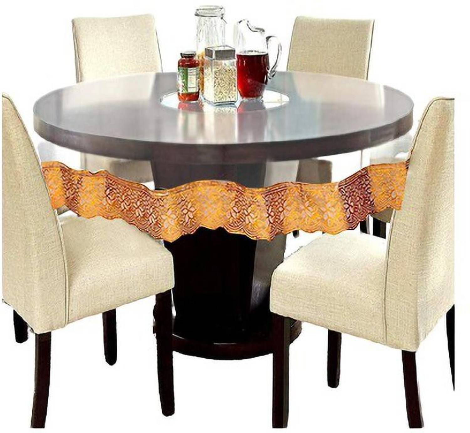 BLUEGRACE Polyester 4 Seater Solid Table Cover
