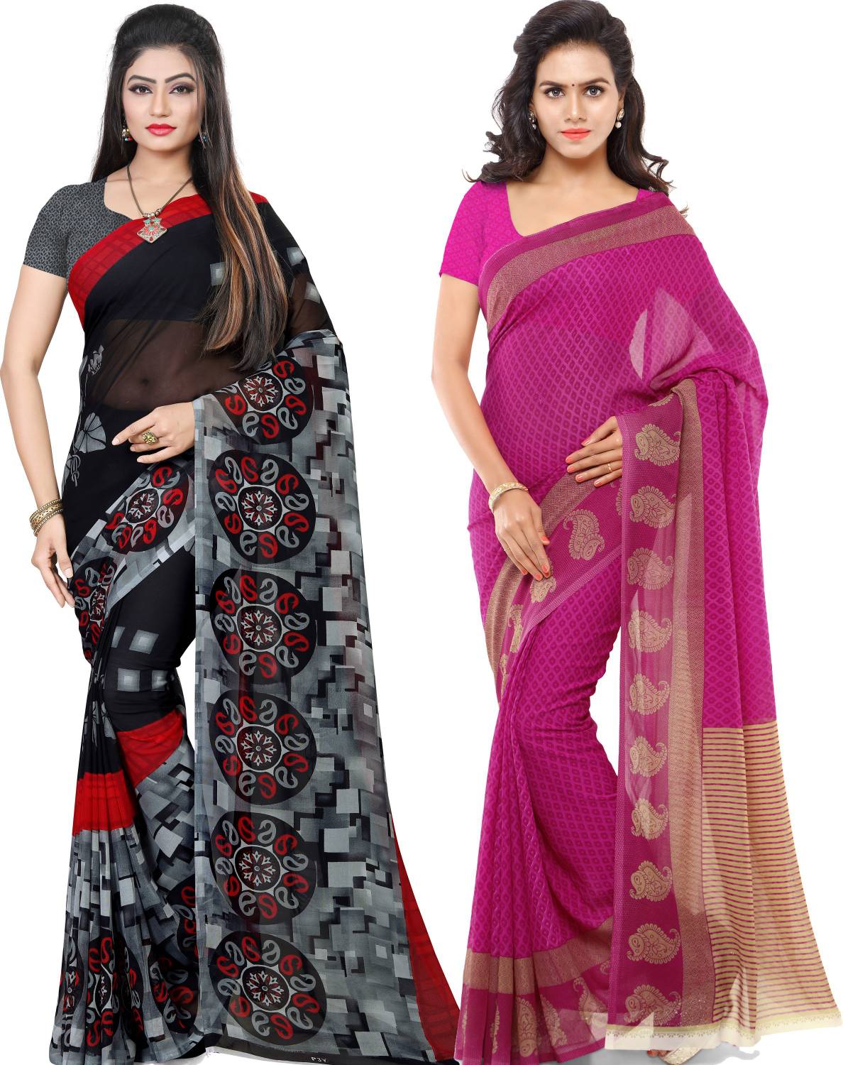 ANAND Printed Daily Wear Georgette Saree