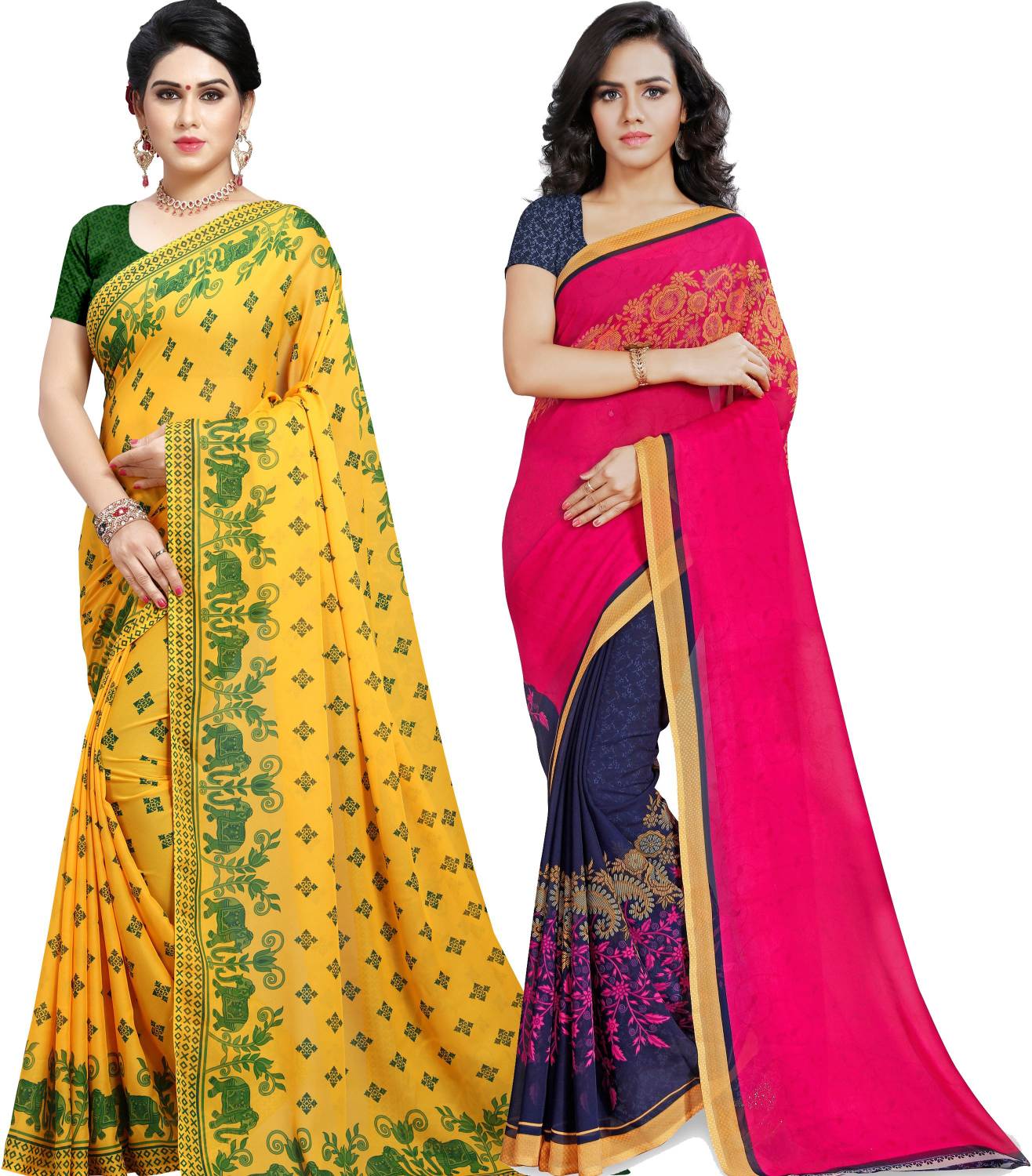 ANAND Printed Daily Wear Georgette Saree