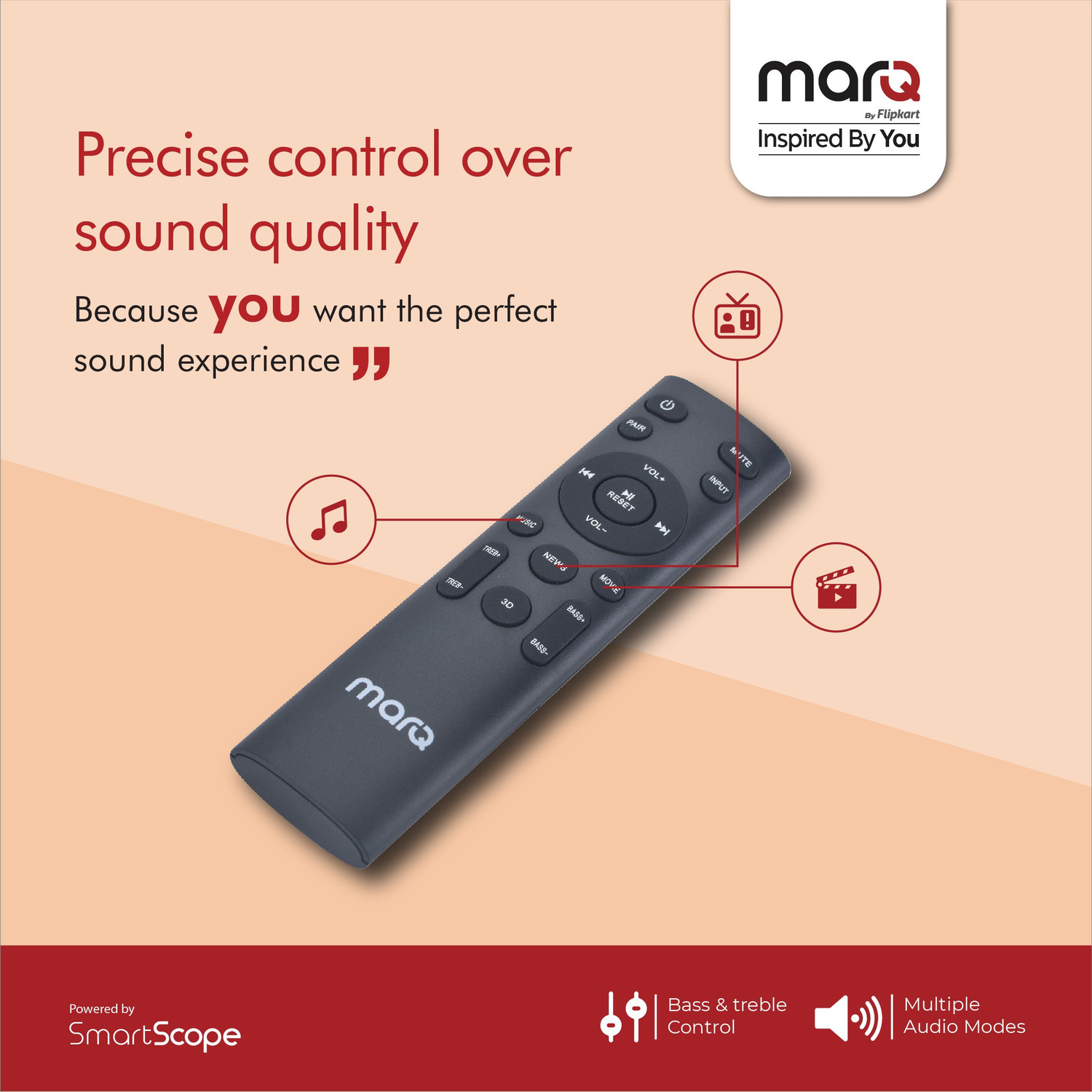 Image of MarQ by Flipkart MA180 with Wireless Subwoofer 180 W Bluetooth Soundbar
